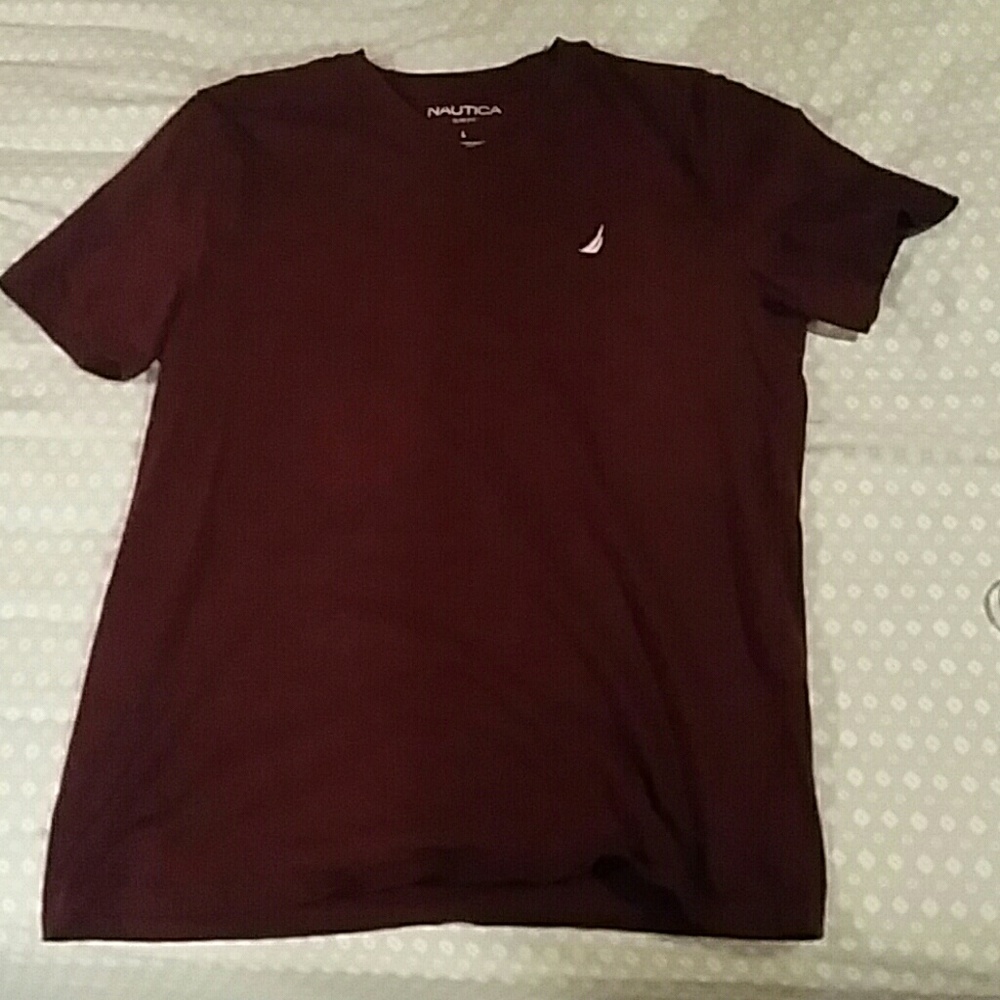 Large maroon nautica slim fit cotton shirt